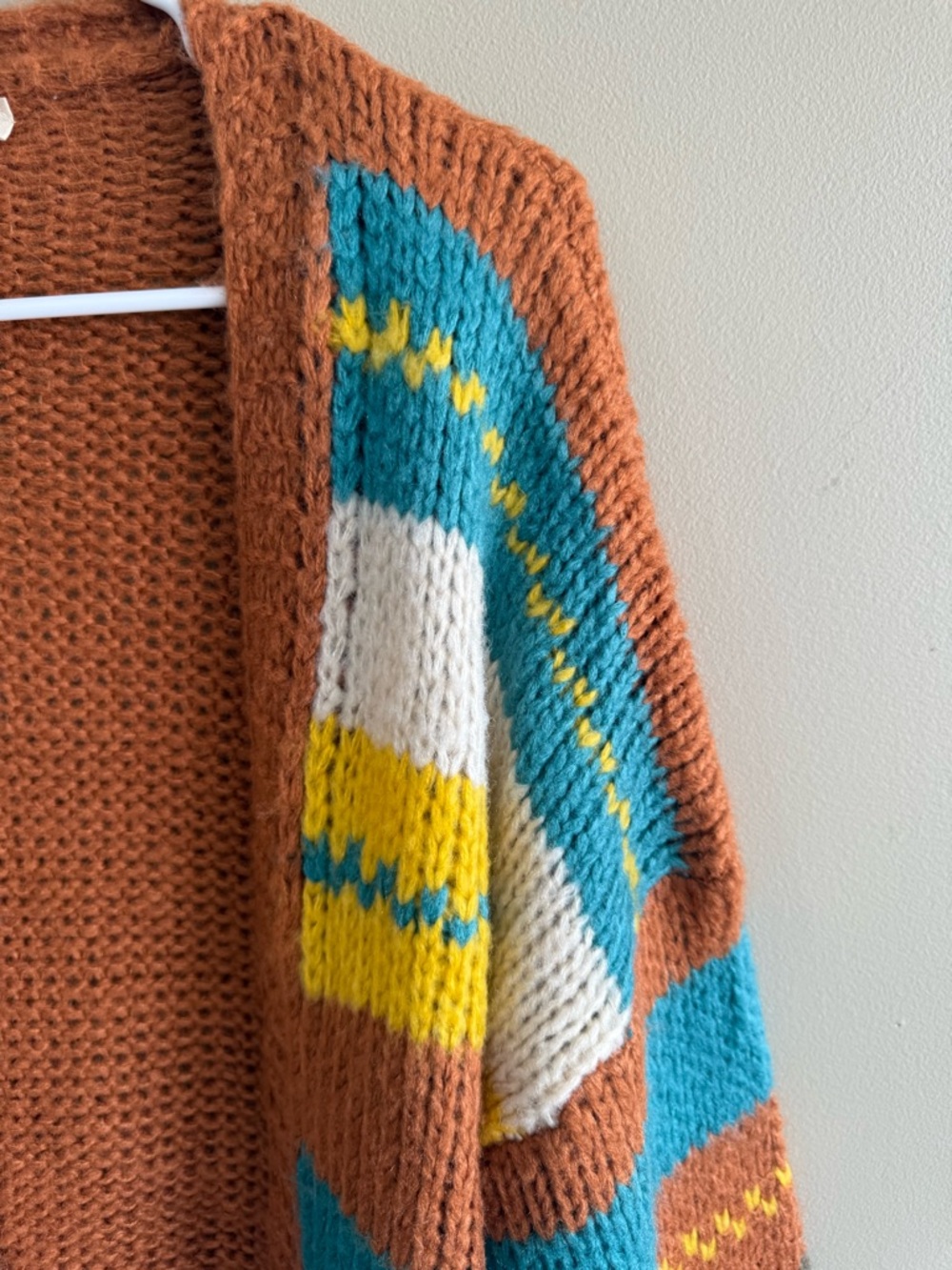 Lavender J Rust Orange Knit Cardigan Sweater - Picture 4 of 7